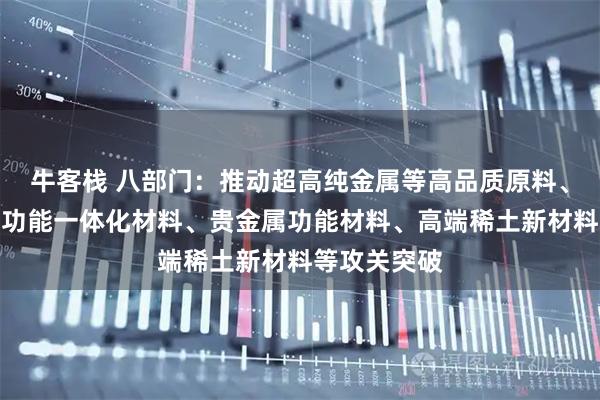 牛客栈 八部门：推动超高纯金属等高品质原料、铜合金结构功能一体化材料、贵金属功能材料、高端稀土新材料等攻关突破