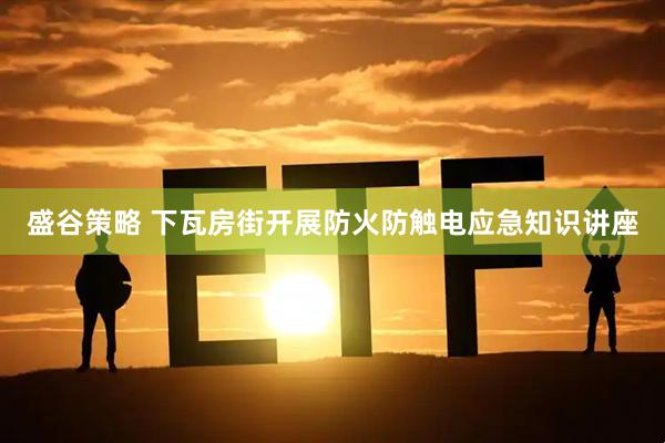 盛谷策略 下瓦房街开展防火防触电应急知识讲座