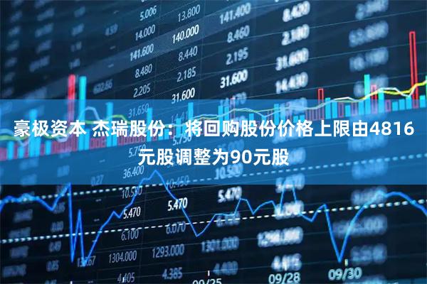 豪极资本 杰瑞股份:将回购股份价格上限由4816元股调整为90元股